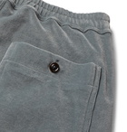 TOM FORD - Tapered Cotton-Blend Velour Sweatpants - Blue