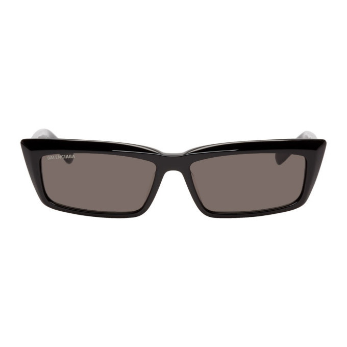 Photo: Balenciaga Black Tip Rectangular Sunglasses