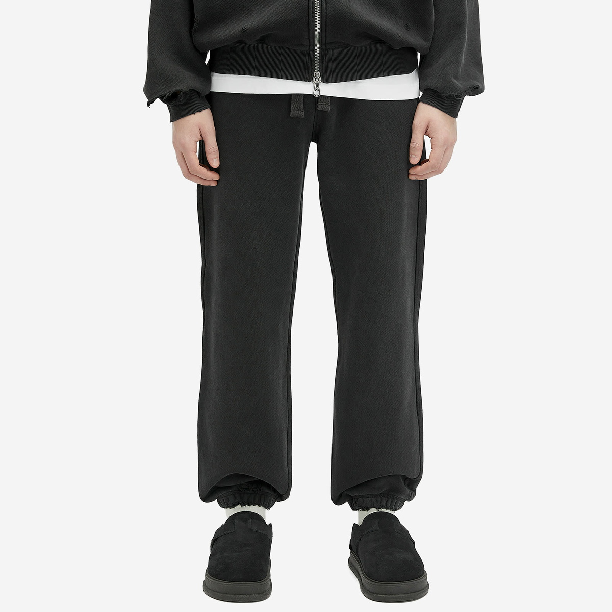Cole Buxton Men's Distressed Sweat Pants in Washed Black