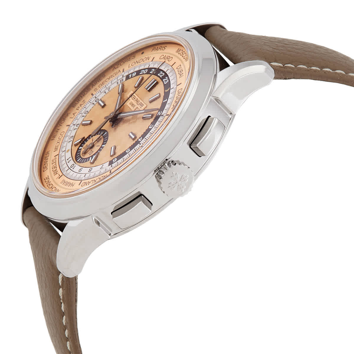 Patek Philippe Complications World Time Automatic Rose Dial Mens Watch 5935A-001