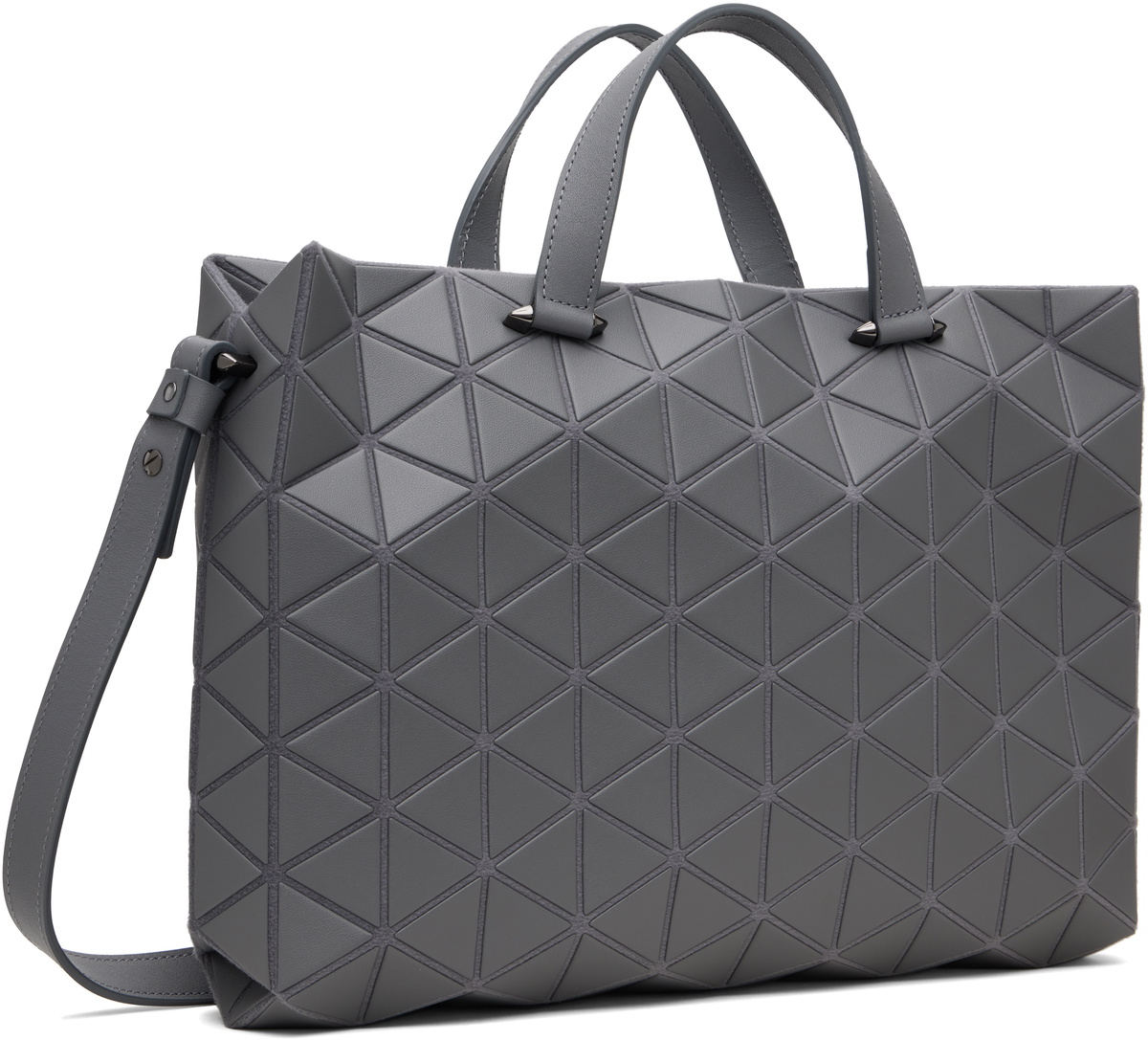 BAO BAO ISSEY MIYAKE Gray Matte Tonneau Bag Bao Bao Issey Miyake