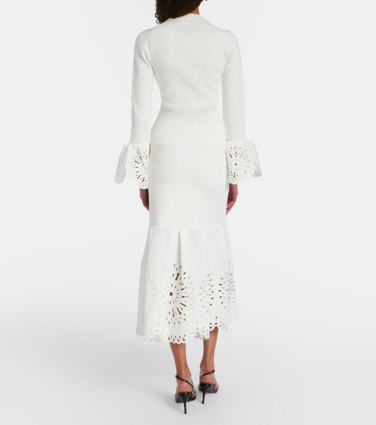 Simkhai Broderie anglaise midi skirt