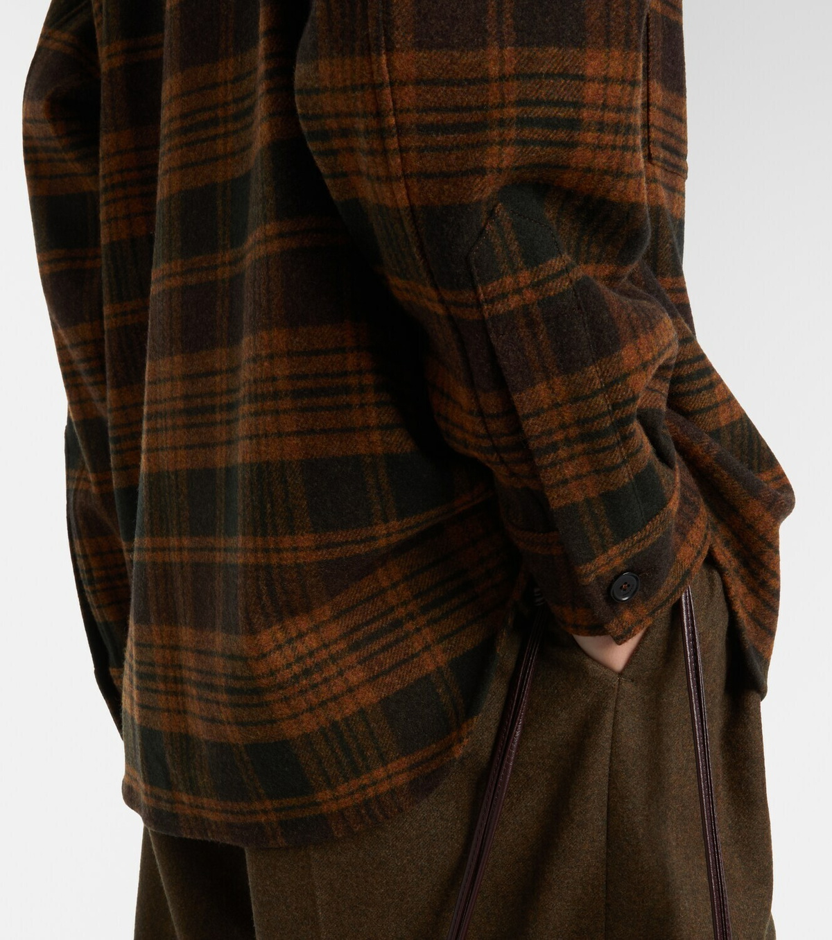 Loro Piana Darby checked wool and cashmere overshirt