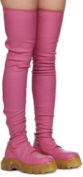 Rick Owens Pink Bozo Stocking Tractor Boots