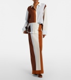 SIR Striped silk maxi skirt