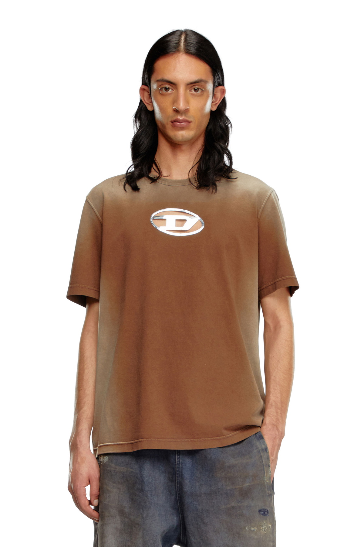 【DIESEL】Faded with Oval D print Tシャツ DIESEL/ディーゼル/Faded T-shirt with Oval D print(M White