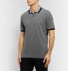 Hugo Boss - Contrast-Tipped Striped Cotton Polo Shirt - Gray