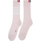 Thom Browne Pink 4-Bar Mid-Calf Socks