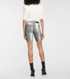 Rta - Toure metallic stretch-denim shorts