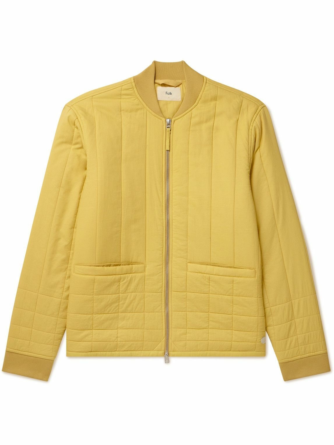Folk - Cave Quilted Cotton Bomber Jacket - Yellow Folk