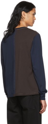 Eckhaus Latta Navy & Brown Lapped Long Sleeve T-Shirt