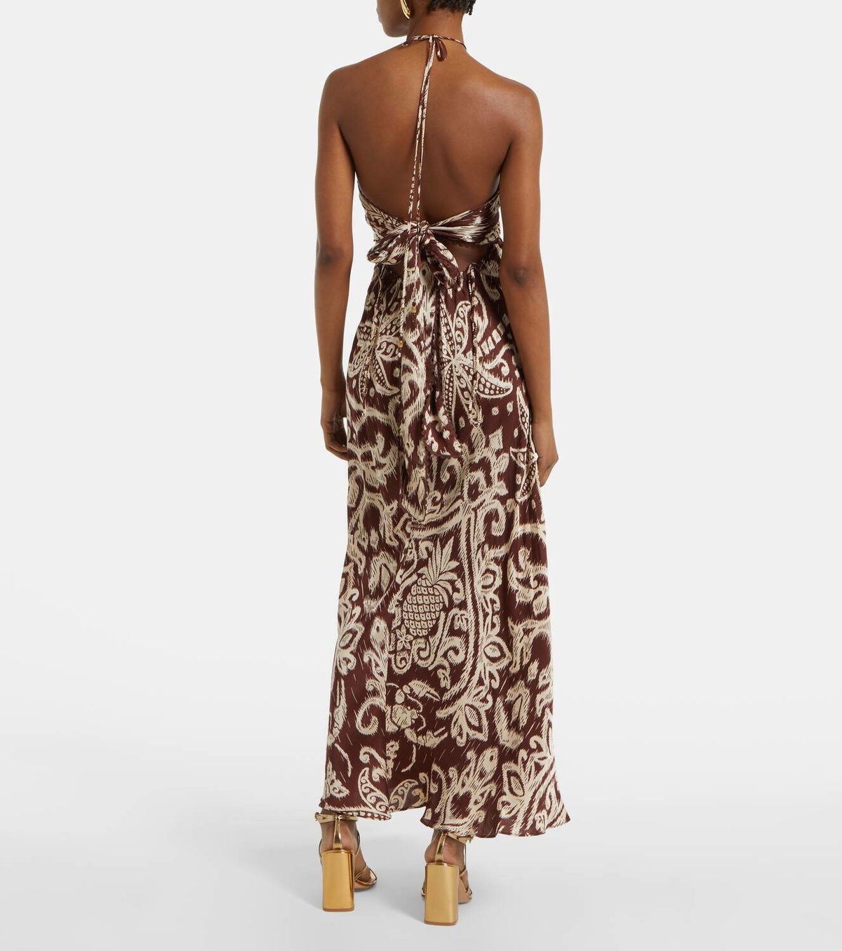 Poupette St Barth Carla beaded halterneck maxi dress Poupette St Barth