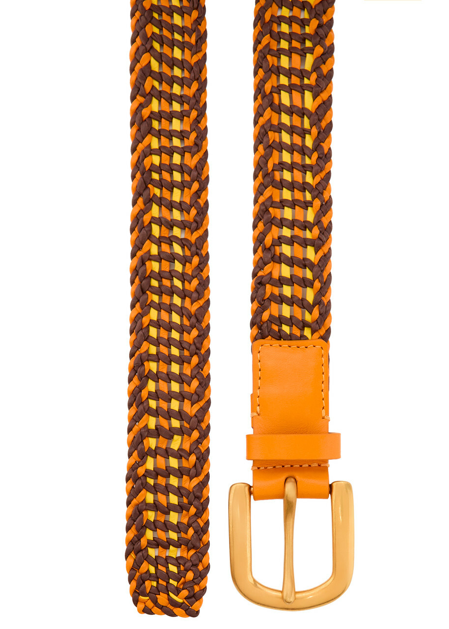 Gabriela Hearst Sam Woven Leather Belt Brown