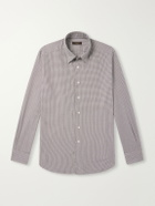 Slowear - Glanshirt Button-Down Collar Houndstooth Cotton Shirt - Brown