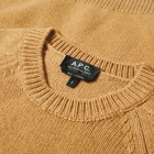 A.P.C. Men's Pablo Lambswool Crew Knit in Camel