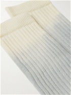 Altea - Garment-Dyed Ribbed Cotton-Blend Socks