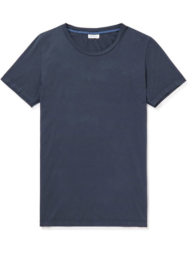 Photo: Schiesser - Josef Slim-Fit Cotton-Jersey Pyjama T-Shirt - Blue