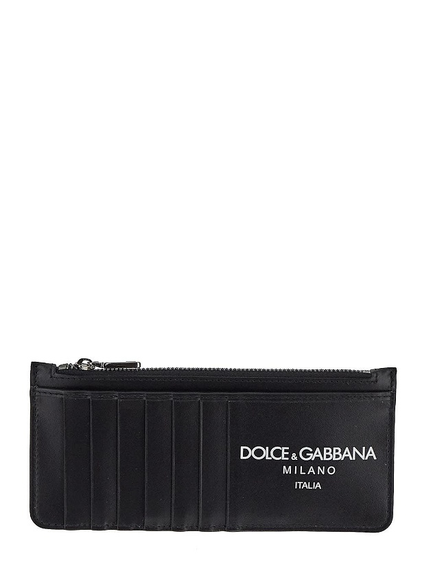 Photo: Dolce & Gabbana Calfskin Vertical Card Holder With Logo