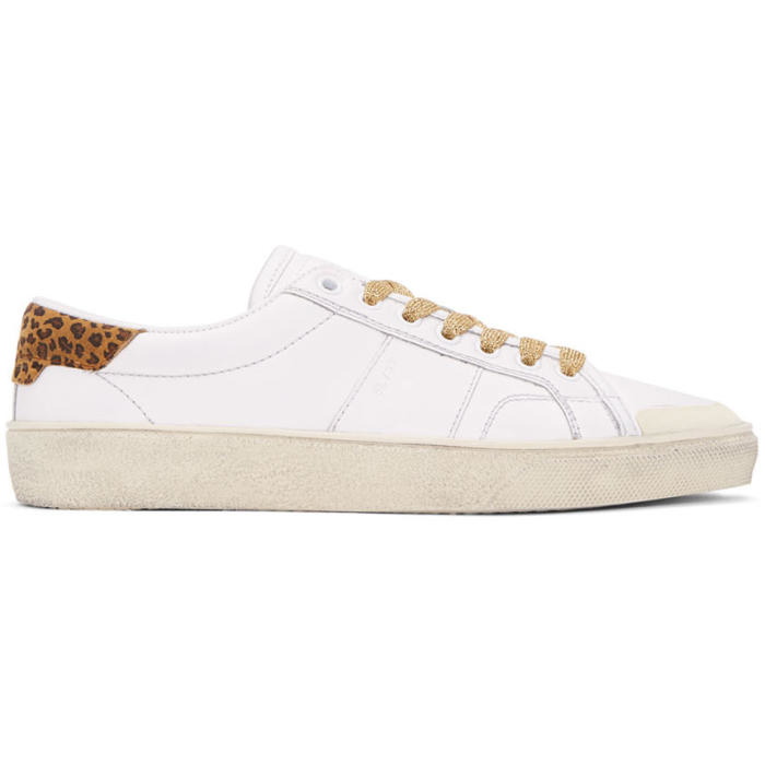 Photo: Saint Laurent Off-White Leather SL-37 Court Classic Sneakers