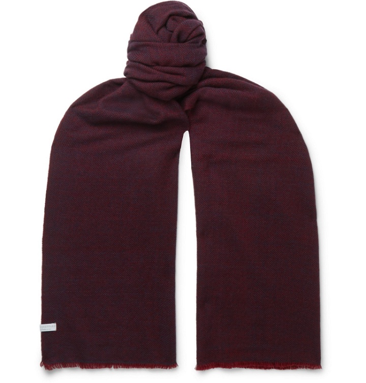 Photo: Anderson & Sheppard - Fringed Cashmere Scarf - Red