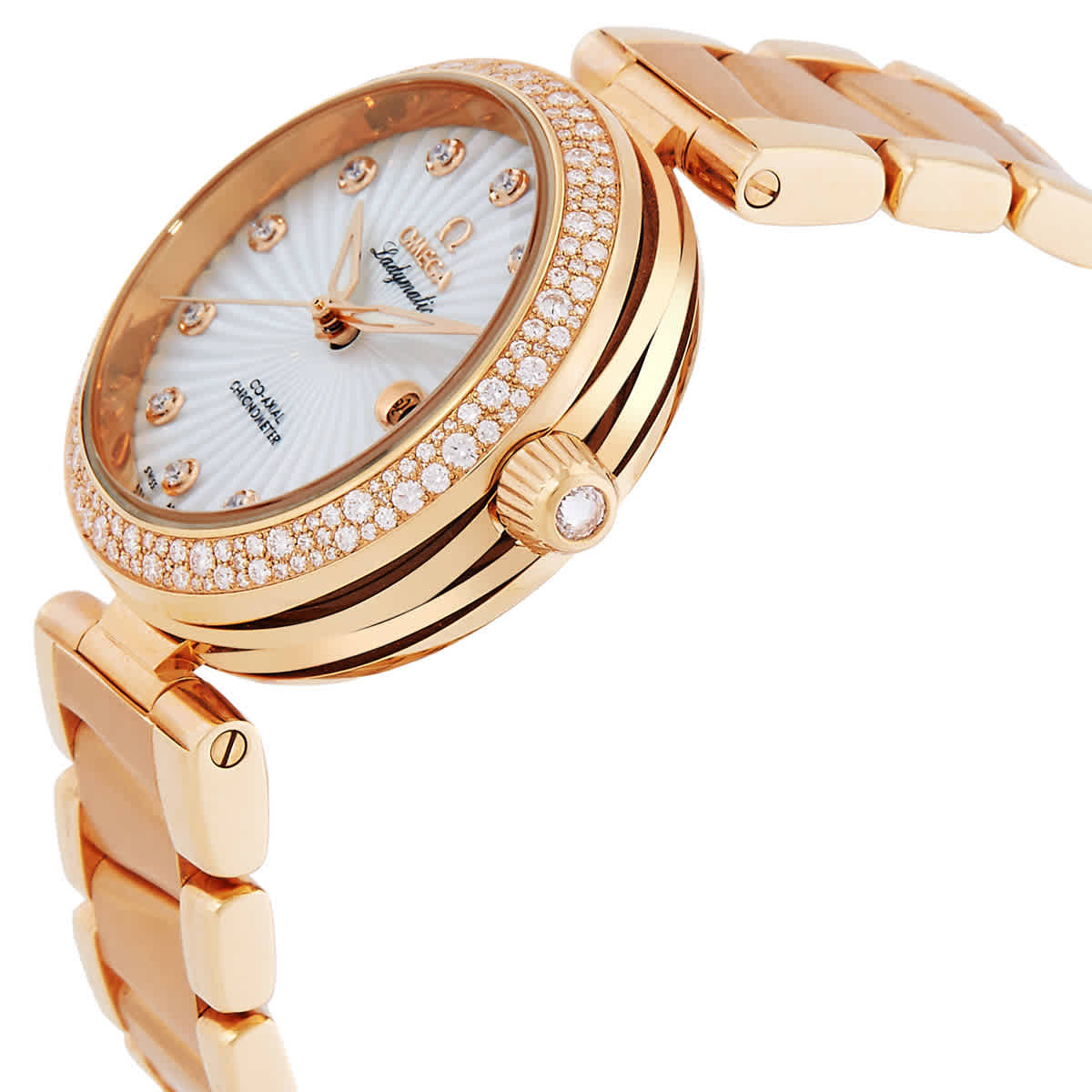 OMEGA DeVilleレディースウォッチ Omega Deville Ladymatic Mother of Pearl Dial 18kt Rose Gold Ladies