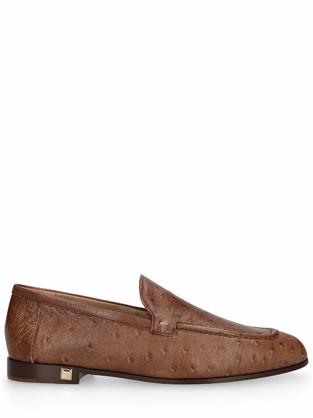Photo: MAX MARA - 10mm Ostrich Print Leather Loafers