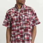 Beams Plus Men's Pullover Patchwork Masras Shirt in Red Patchwork