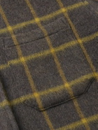 The Elder Statesman - Checked Brushed Wool-Blend Overshirt - Brown