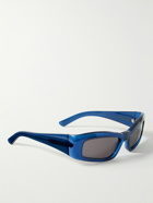 Balenciaga - Rectangular-Frame Logo-Print Acetate Sunglasses