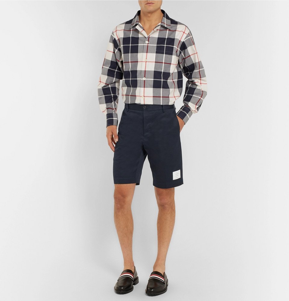 Thom Browne - Slim-Fit Cotton-Twill Shorts - Navy Thom Browne