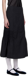 Kijun Black Smocked Mermaid Midi Skirt