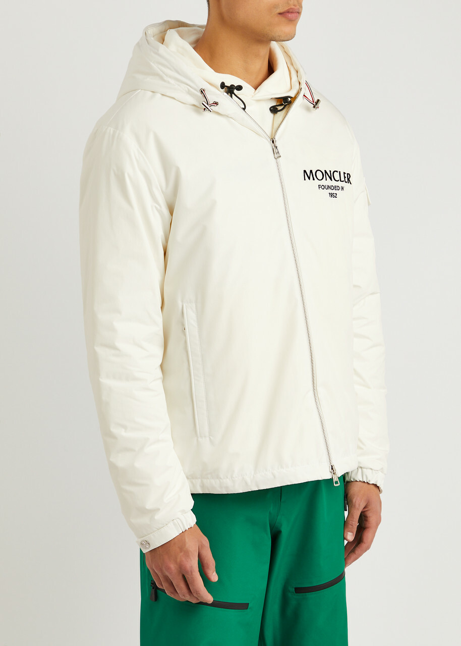 Moncler Granero Logo Hooded Nylon Jacket White Moncler