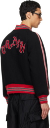 NEEDLES Black Deconstructed Letter Bomber Jacket