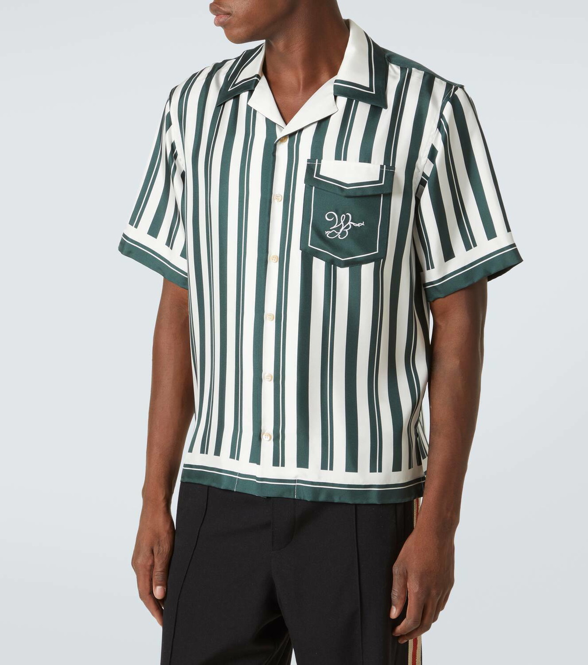 Wales Bonner June striped silk bowling shirt Wales Bonner
