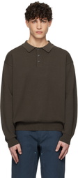 Uniform Bridge Brown Collar L/S Knit Polo