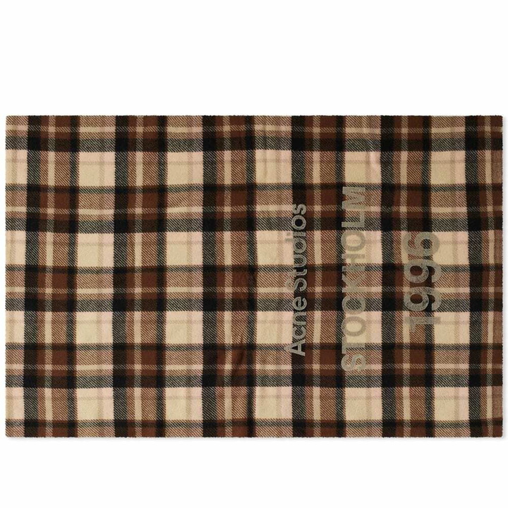 Photo: Acne Studios Men's Cassiar Check New Scarf in Brown/Beige