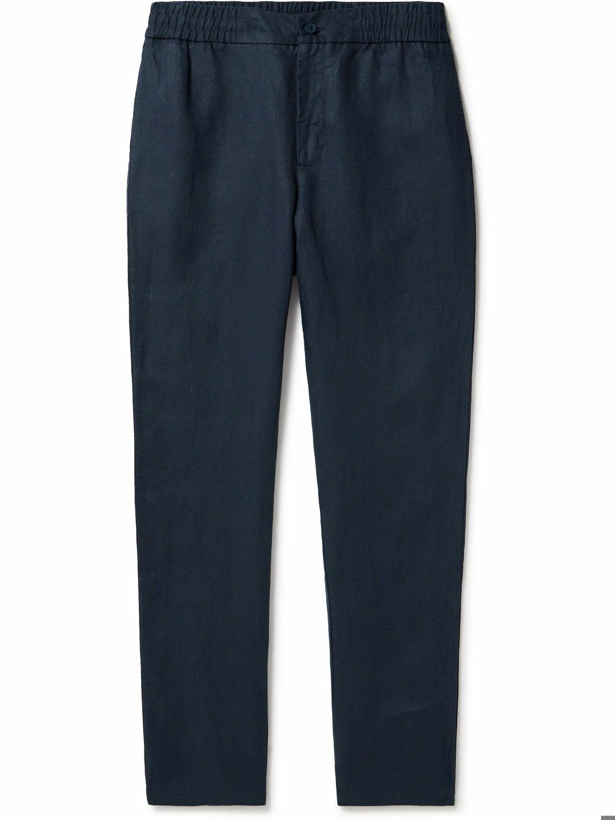 Photo: Orlebar Brown - Cornell Slim-Fit Straight-Leg Washed Linen Trousers - Blue