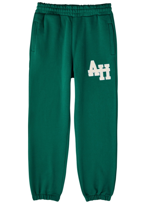 Photo: Annie Hood College Logo Cotton Sweatpants Green