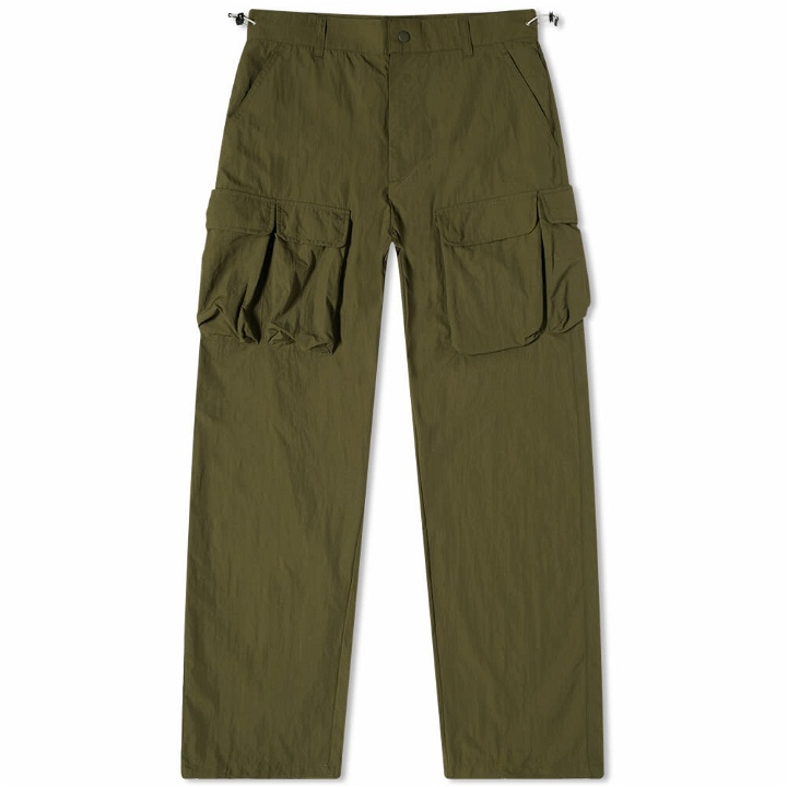 Photo: Uniform Bridge Men's Nylon Multi Pocket Pant in Olive