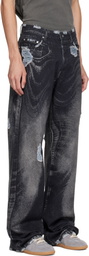 CAMPERLAB Black Distorted Distressed Jeans