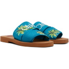 Chloé Blue Woody Mule Sandals