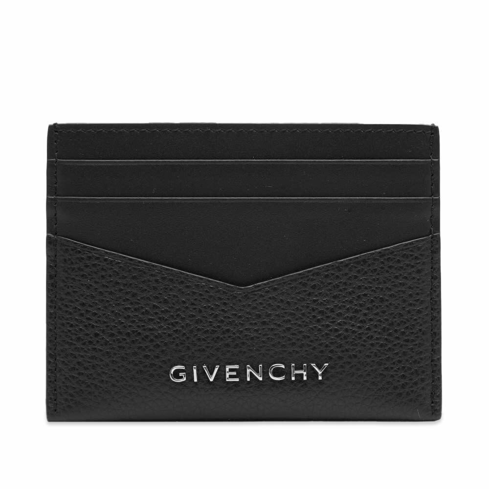 Givenchy Men's Grained Leather Logo Card Holder in Black Givenchy
