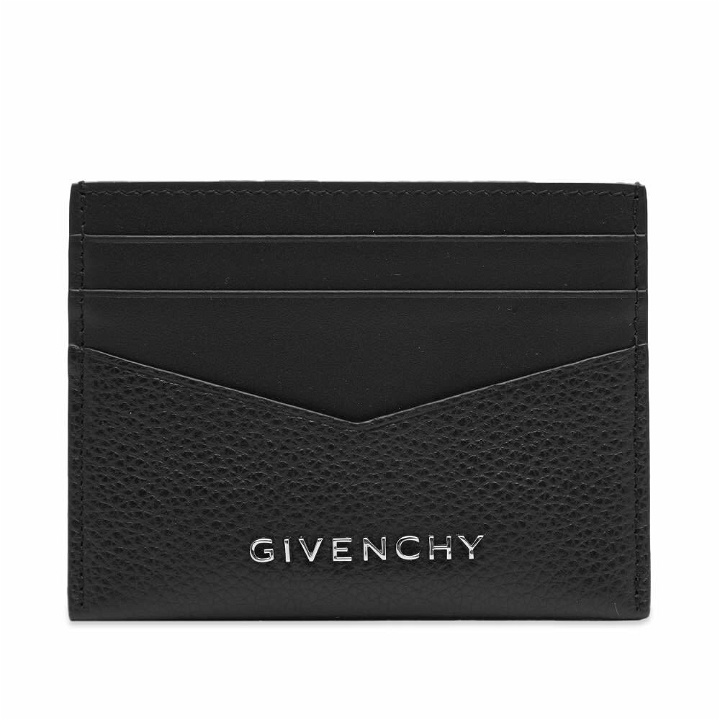 Photo: Givenchy Men's Grained Leather Logo Card Holder in Black
