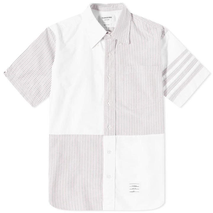 Photo: Thom Browne Quarter Split 4 Bar Short Sleeve Oxford Shirt