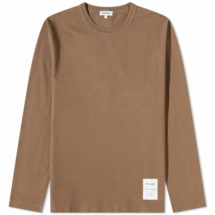 Photo: Norse Projects Men's Long Sleeve Holger Tab Series T-Shirt in Taupe