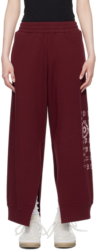 Photo: MM6 Maison Margiela Red Printed Lounge Pants