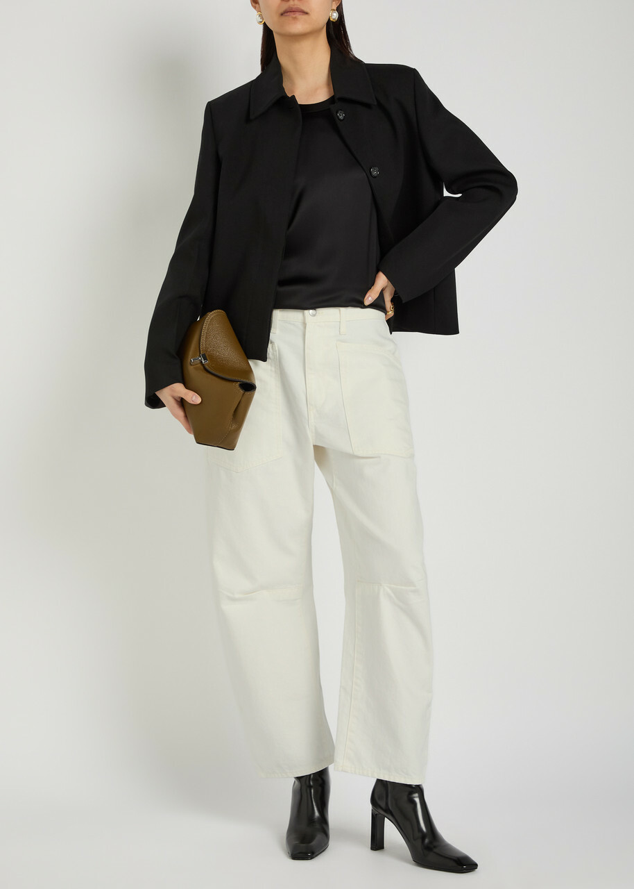 Nili Lotan Shon Barrel-leg Jeans Cream