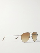 Brunello Cucinelli - Oliver Peoples Aviator-Style Gold-Tone Sunglasses