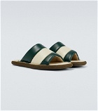Dries Van Noten - Striped flat leather sandals