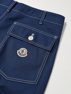 Moncler - Straight-Leg Logo-Appliquéd Cotton-Blend Twill Trousers - Blue